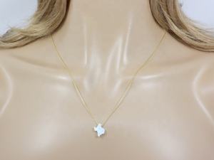 925 forma de cadena de plata esterlina de Texas <span class=keywords><strong>State</strong></span> Map Lab Opal <span class=keywords><strong>Charm</strong></span> colgante collar - Product Image 5