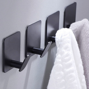 Crochets adhésifs en acier inoxydable noir mat, crochets bec de canard pour salle de bain, porte, manteaux, peignoirs, 500 pièces - Product Image 1