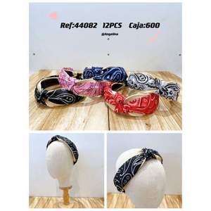 Fascia per capelli annodata in cotone regolabile da donna, casual, alla moda, 12 pezzi, scatola da 600, Ref44082 - Product Image 1