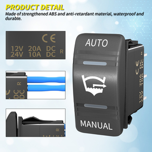 Panneau de commande de pompe de cale manuelle 3 voies 12V 20A pour bateau et marine, étanche IP65, avec interrupteur à bascule SPDT marche/arrêt/marche et double LED - Product Image 6