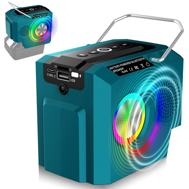 Portable Cordless Bluetooths Speaker Fit for Makita 18v Battery Small Speaker Wireless With HD Sound for Jobsites Home and Party