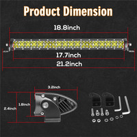 Barre lumineuse LED de toit 20 pouces, barre de conduite LED combinée spot et flood, barre lumineuse LED Plug and Play pour tout-terrain
