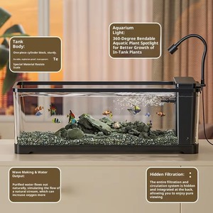 Usine En Gros Ultra Blanc Clair <span class=keywords><strong>Aquarium</strong></span> De Bureau Moyen Betta Fish Tank <span class=keywords><strong>Aquarium</strong></span> Avec Pompe D'<span class=keywords><strong>aquarium</strong></span> et Lumière - Product Image 5