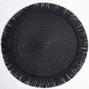 Tapis de table en papier tissé de style nordique, dégradable, isolant thermique, antidérapant, avec bordure à franges, pour usage domestique - Product Image 5