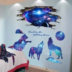 High Quality Eco-friendly 3D Starry Universe Wall Decorative Sticker Waterproof Floor Vinyl Pvc Sticker Printing