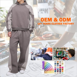 Otoño Casual Color Block Sudadera con capucha Pantalones de chándal Chándal Hombres Streetwear Conjuntos Ropa - Product Image 1