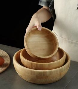 Vente en gros <span class=keywords><strong>bol</strong></span> à pétrir en bois avec logo personnalisé <span class=keywords><strong>bol</strong></span> à salade de légumes en bois et bambou épais japonais - Product Image 2