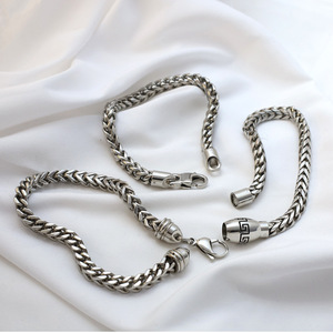 Stainless Steel Chain Bracelet Men's Hip Hop Style Geometric Link Design Gift Jewelry 10cm Extended Chain Customizable Color - Product Image 2