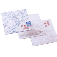 Dessous de verre en acrylique personnalisé impression UV double face tapis de tasse en acrylique personnalisé sous-verre en plastique personnalisé tapis de tasse d'anime en gros
