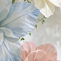 Fleur artificielle en papier crépon style printemps avec support, faite à la main, géante, en forme de coquelicot, pour décoration extérieure de mariage