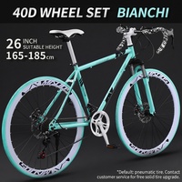 Vélo de route de haute qualité, acier haute teneur en carbone, freins à disque doubles, roues de 26 pouces, 21/24 vitesses, fourche à suspension, personnalisation du vélo de route