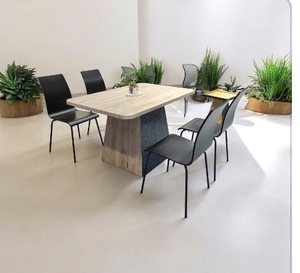 Juego de mesa de comedor moderno de 6 plazas, muebles para el hogar con diseño de madera - Product Image 5