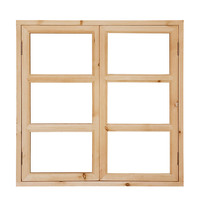 Ventana de Madera de Pino Sólido de Estilo Chino, de Doble Apertura, sin Acabado, para Decoración de Interiores, Dimensiones Personalizadas