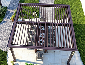 Pergola Bioclimatica in Alluminio Retrattile con Controllo Remoto, Impermeabile e Antivento, Gazebo Moderno per Giardino e Terrazza Esterna - Product Image 4
