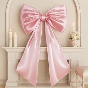 Nœud géant rose en flanelle pour sommet de sapin de Noël, décoration suspendue surdimensionnée, esthétique Coquette, pour la maison, les fêtes et les mariages - Product Image 1