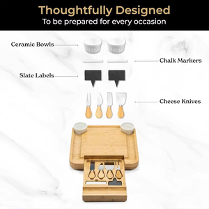 Juego de vajilla de madera sin terminar en relieve con flor de cerezo, cubiertos de bambú, bandeja de vuelo para degustación de café y Pizza para cortar bloques - Product Image 3