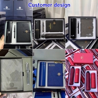 Ensemble cadeau d'affaires créatif pour l'école et la banque, porte-cartes en cuir personnalisé avec logo, bloc-notes, porte-clés, stylo