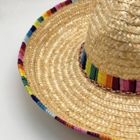 Topi Jerami Sombrero Meksiko Unisex Langsung dari Pabrik, Grosir Topi Jerami Berkualitas Tinggi untuk Perlindungan dari Sinar Matahari di Luar Ruangan