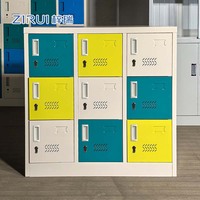 Casier en acier personnalisé à 9 portes, armoire de rangement durable pour bureau, casiers métalliques pour salle de sport et salle de bain