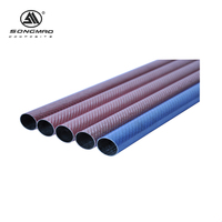 Tube en fibre de carbone à paroi mince, taille personnalisée 0,5 mm 1 mm 2 mm, rouleau léger haute résistance, découpe OEM et CNC disponible