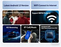 Reproductor de DVD para Auto de 7/9/10 Pulgadas, Pantalla Multimedia T133, 4+64GB, Android, Estéreo para Auto, CarPlay Inalámbrico, Mirror Link, GPS, WiFi