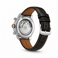 Montre de luxe pour homme, boîtier en acier inoxydable, verre saphir, bracelet en cuir de vache véritable, mouvement à quartz