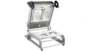 Máquina semiautomática de sellado de bandejas de plástico PP para alimentos para postres de arroz, producto de carne, rollo de tocino, comida cocida - Product Image 2