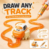 YT Creative DIY Slime Track Car, Jouets éducatifs de dessin pour enfants, Voiture Slime à suivi automatique, Mini voitures jouets à piles