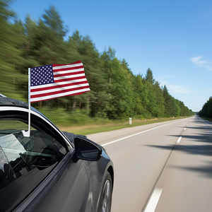 Drapeau de <span class=keywords><strong>voiture</strong></span> 2026 États-Unis Canada Mexique 30x45cm en polyester, imprimé sportif, avec mât, personnalisable avec n'importe quel drapeau - Product Image 1