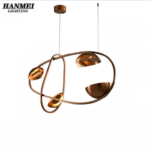 โคมไฟระย้าเหล็กสไตล์โมเดิร์นมินิมอล พร้อมไฟ LED สีขาวอบอุ่น สำหรับไฟเพดานห้องนอน-ดีไซน์ทรงกลมแบบแขวน HM-MY-0498 - Product Image 1