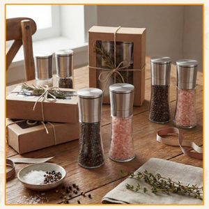 Accessoires de cuisine, outils de cuisson, moulin à épices en acier inoxydable, moulin à sel et à poivre manuel à meules en céramique réglables - Product Image 3
