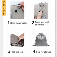Repose-pieds gonflable portable pour avion, en PVC floqué, réglable en hauteur, pour les voyages en avion, les hôtels et le camping