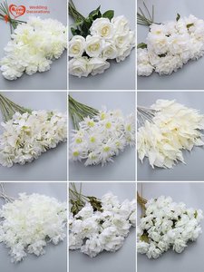 ดอกไฮเดรนเยียสีขาวประดิษฐ์สำหรับจัดตกแต่งทางเดินงานแต่งงาน ฉากหลังเวที และตกแต่งสถานที่ - Product Image 2