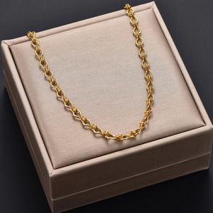Chaîne longue Rolo couleur argent/or en acier inoxydable poli, collier inaltérable, bijou en métal, cadeau pour femmes et jeunes filles - Product Image 1