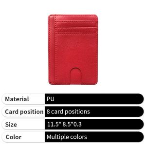 ซองใส่บัตรของขวัญแบบพกพาขนาดเล็ก ทำจากหนัง PU ป้องกัน RFID สำหรับใส่บัตรธุรกิจ IC ขายส่ง - Product Image 4