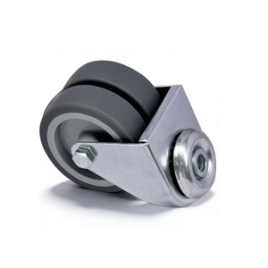 Roulettes silencieuses grises en TPR <span class=keywords><strong>pour</strong></span> aéroport, haute capacité, 2 pouces de large, petit diamètre 50 mm, pivotantes, avec trou de boulon, doubles roulettes - Product Image 3