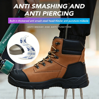 Bottes de sécurité industrielles pour hommes, bottes de sécurité en cuir anti-perforation avec embout en acier, chaussures de sécurité pour ingénieurs