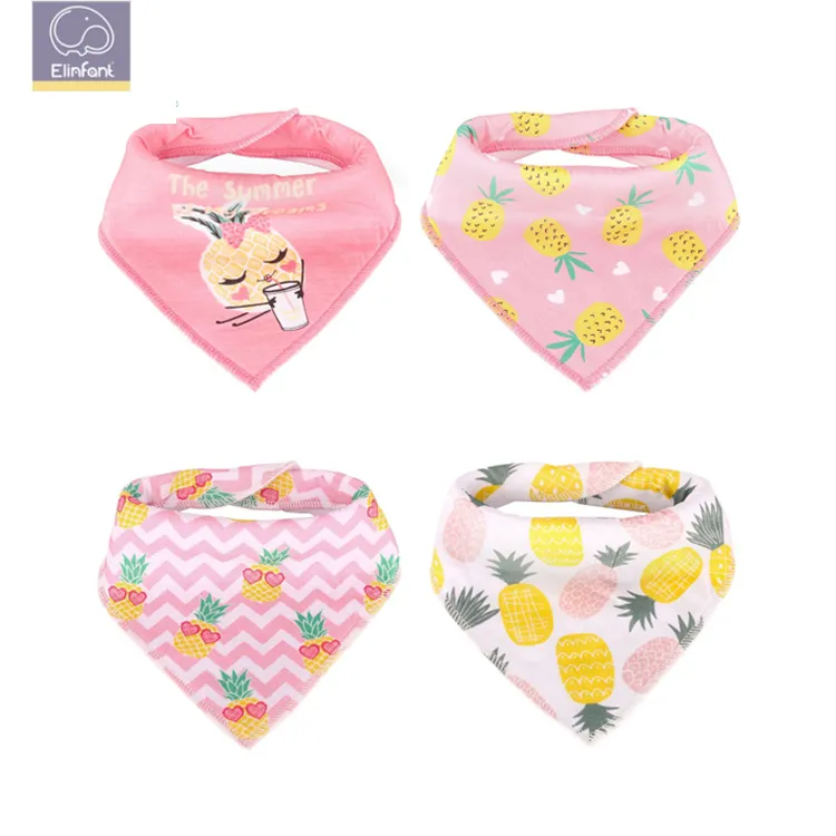 Celemek Bandana Bayi 100% Katun 4 Buah/Pak 2020 Desain Cantik Super Lembut Pabrikan Celemek Bayi