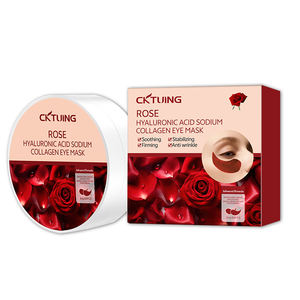 Masque pour les yeux au collagène de rose apaisant personnalisé, acide hyaluronique, vitamine C, anti-cernes, hydratant, patch pour les yeux en hydrogel anti-rides pour - Product Image 1