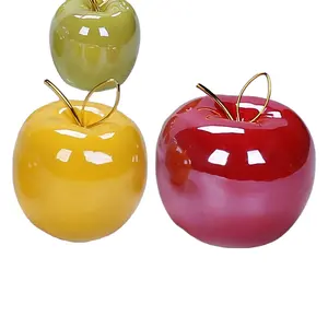 Porcelain Decoration Apples Artificial Fruits Home Decor Holiday Ornaments