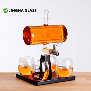 Wholesale Wine Expert Ship Decanter Set with 4 <strong>Globe</strong> Cups and Beverage Dispenser - Product Image 1