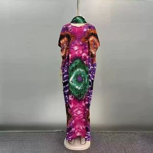 Tendance et très vendue : Robe d'été décontractée ample et respirante pour femme, en polyester, avec imprimé numérique africain et motif diamant, avec ceinture large - Product Image 5