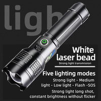 Lanterne Linterna à bande de phosphore à affichage numérique haute luminosité Lampe torche LED blanche rechargeable Lampe de poche tactique