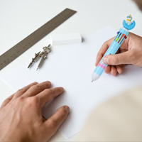 Promotion Stylo à bille en plastique 10 couleurs avec tête de licorne pour fournitures scolaires mignonnes Cadeau pour enfants Fournitures de bureau à domicile