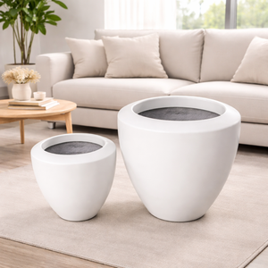 Pots de fleurs en fibre de verre de qualité supérieure, sculptés à la main, design moderne, écologiques, durables, légers et éco-responsables - Product Image 4