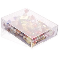 Boîte à bonbons en acrylique Contenant carré en plastique transparent Mini emballage pour bonbons Snacks Gâteau Boîte cadeau en gros