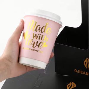 Gobelets à café jetables écologiques à double paroi en papier kraft de 12 oz à bas prix pour boissons chaudes, thé, vin - Product Image 3