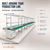 Ligne d'assemblage double face pour la ligne d'inspection des produits, utilisant un cadre en acier au carbone peint, longueur, largeur et hauteur personnalisées