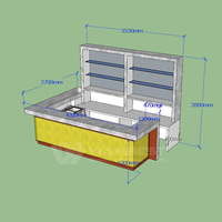 Comptoir de bar en surface solide avec design gratuit, comptoir de bar moderne 3D pour café, boîte de nuit, mobilier de bar commercial
