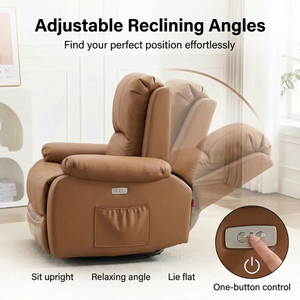 Fauteuil inclinable électrique de loisirs en <span class=keywords><strong>cuir</strong></span>, design moderne, dossier réglable, pour salon – Canapé inclinable électrique - Product Image 4